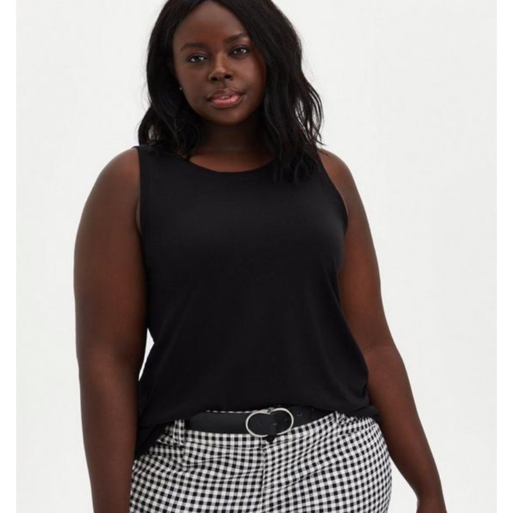 Torrid Black Vintage Triblend Jersey Crew Neck Tank